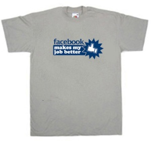 Facebook makes my job better shirt for $11 Funny T-shirt with Facebook thumb